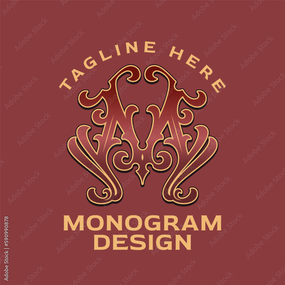 Obraz premium Logo Monogram Vintage M