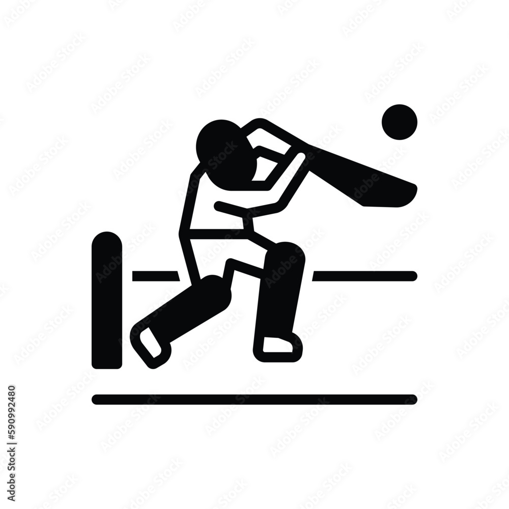 Black solid icon for cricket Black solid icon for cricket