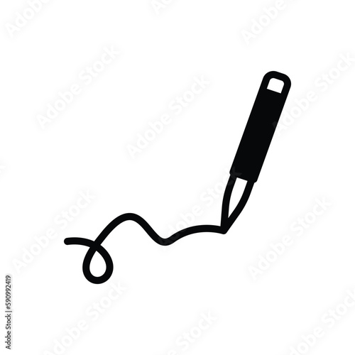 Black solid icon for signature 