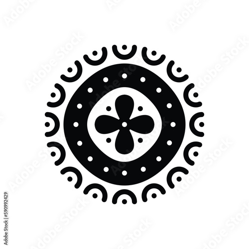 Black solid icon for aboriginal