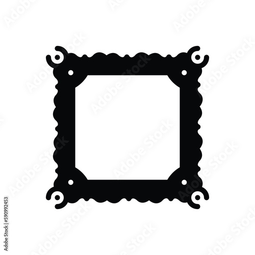 Black solid icon for border  photo