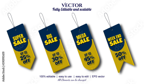 Sale aditable text effect, sale tag label photo