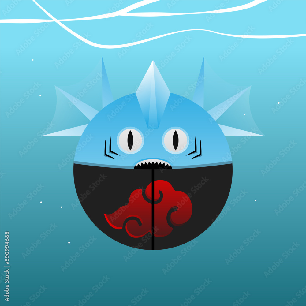 ball shape monster vector illustration. ball shape monster vector illustration.
