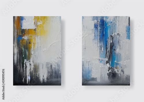 Abstract oil paintings. Modern art. Vector illustration.