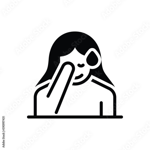 Black solid icon for shame 