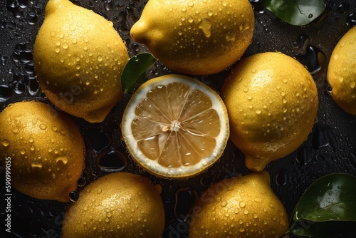 Fresh lemon seamless background