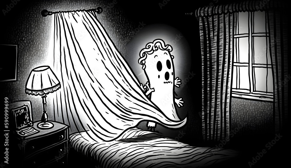 blanket ghost 20 blanket ghost in the scene illustration by Tim Burton