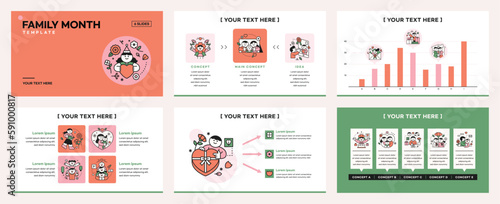 family month. People who appreciate their parents and love their children. Infographic template about family. Webpage brochure leaflet presentation webpage.