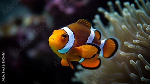 Stunning Clownfish Portrait in Reef Tank