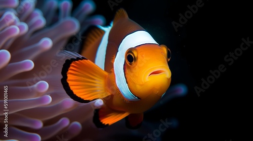Stunning Clownfish Portrait in Reef Tank