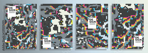 Vector computer glitch cover background design