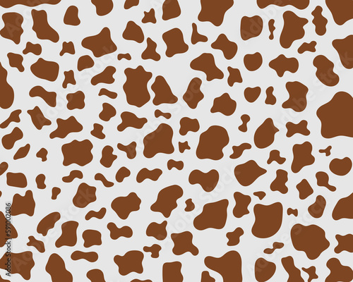 Vector brown cow print pattern animal seamless. Cow skin abstract for printing, cutting, stickers, web, cover, wall stickers, home decorate and more.