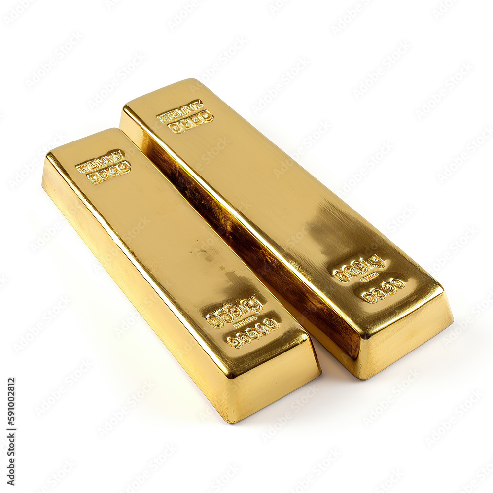 ai generated illustration of gold bar isolated white background ai generated illustration of gold bar isolated white background