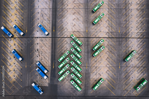 Buses In The Garage Aerial