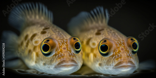 The monkey goby is covered in cycloid scales on the head, nape, back, one-third of the gill covers, bases of the pectoral fins, back half of the throat, and belly. photo
