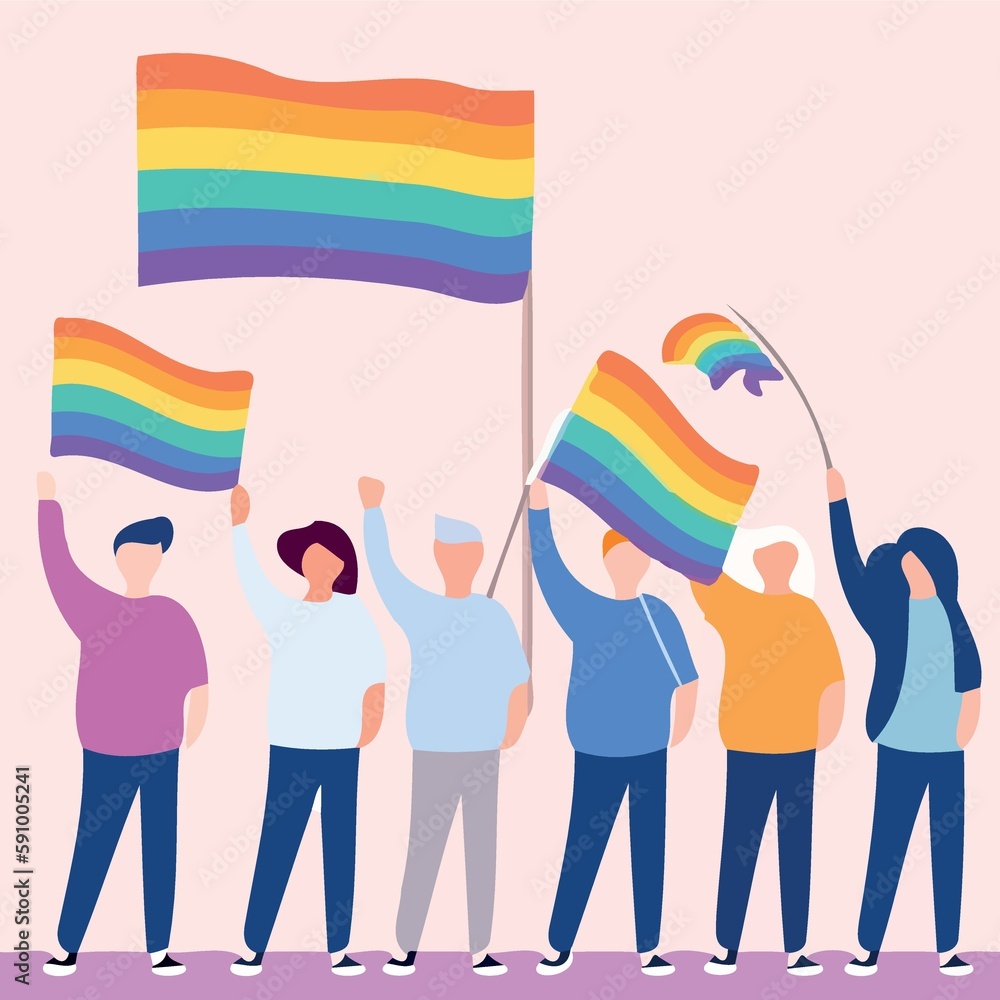 lgbt pride day and month gay parade created with Generative AI technology