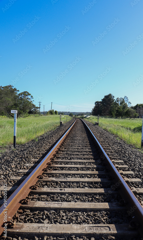 Fototapeta premium Empty rail train at South Coast New South Wales, Country Landscape photography
