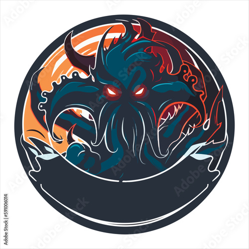 Kraken octopus squid mascot sport gaming esport logo template for squad team club