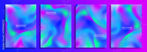 vector Holographic abstract cyberpunk cover abstract background design