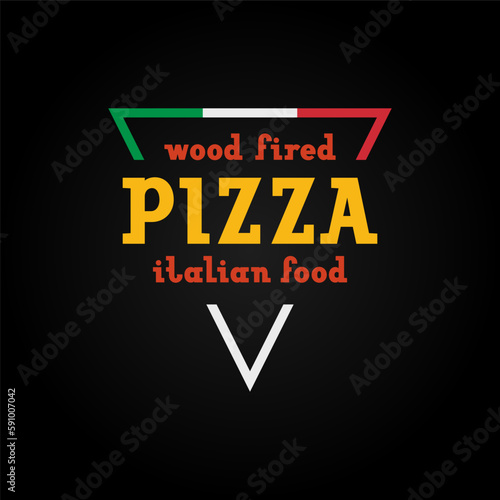 Pizzeria logo template, design emblem or badges for cafes, fast food restaurants, or delivery pizza, vector illustration 10EPS