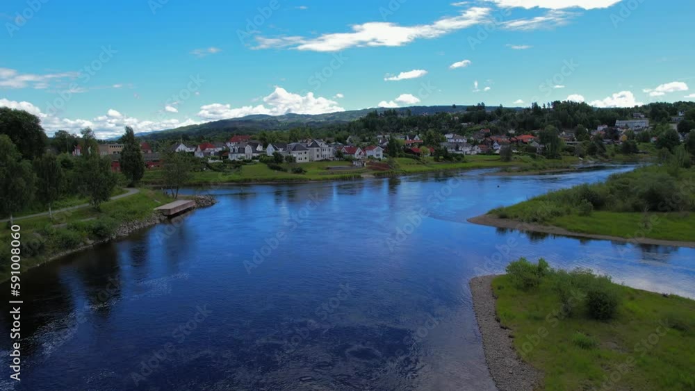 Small town on the fjord Honefoss Small town on the fjord Honefoss