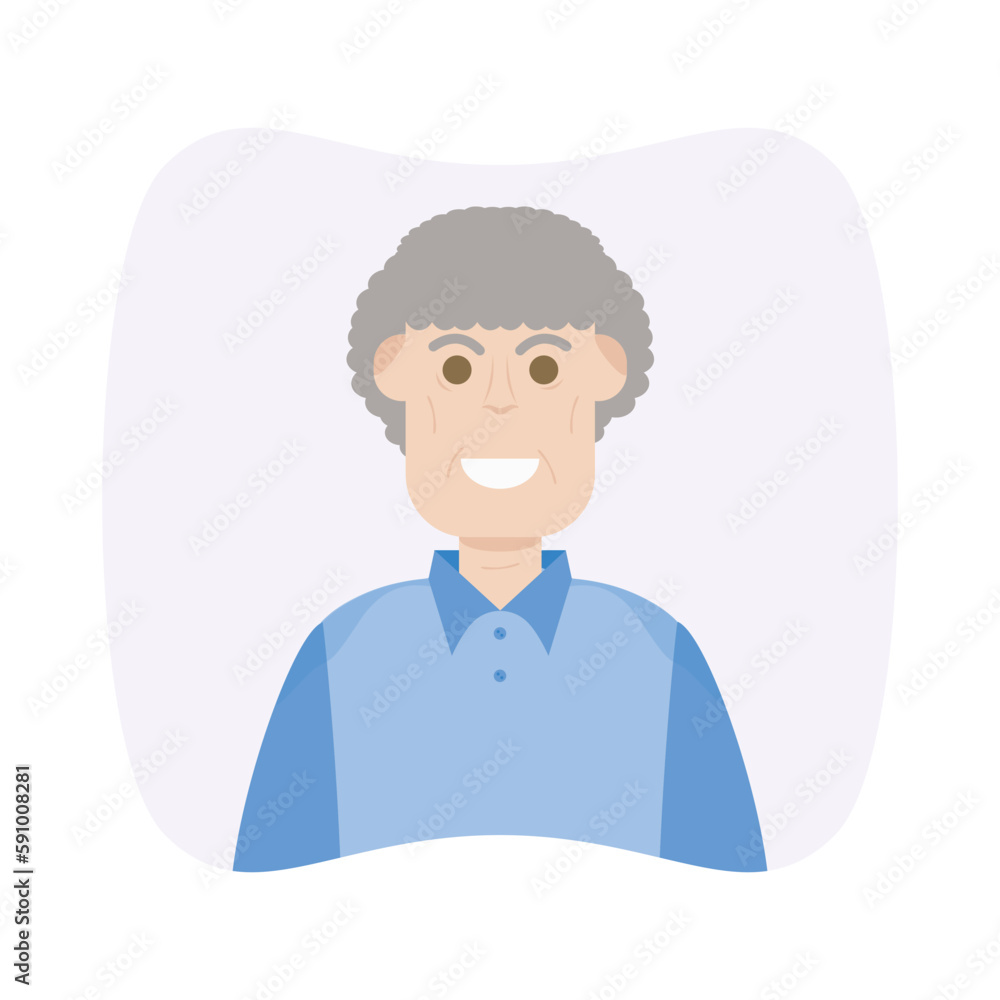 The Elderly Seventies Grandfather Character Face Old Man Smile
