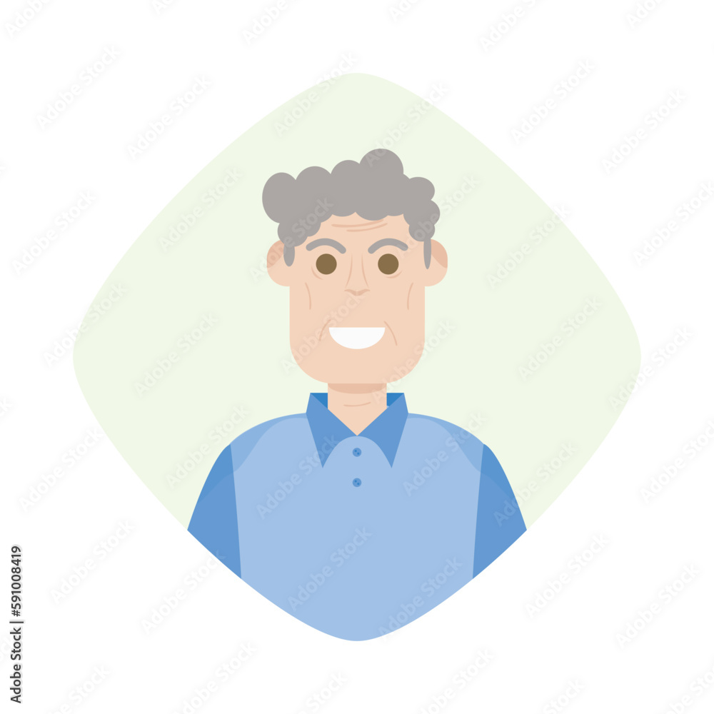 The Elderly Seventies Grandfather Character Face Old Man Smile
