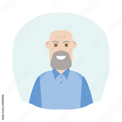The Elderly Seventies Grandfather Character Face Old Man Smile

