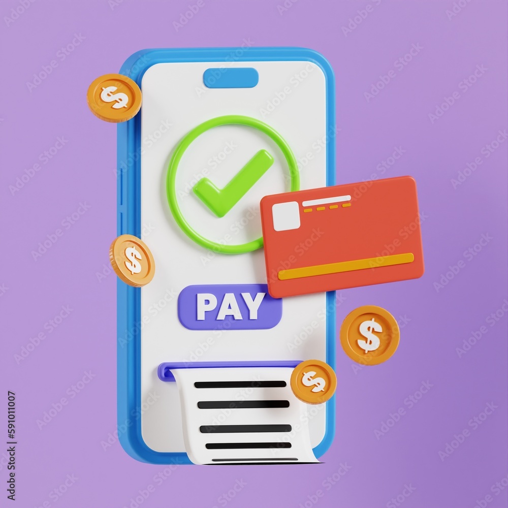 Online shopping 3D Illustration, online shop, online payment and delivery concept. Online shopping 3D Illustration, online shop, online payment and delivery concept.