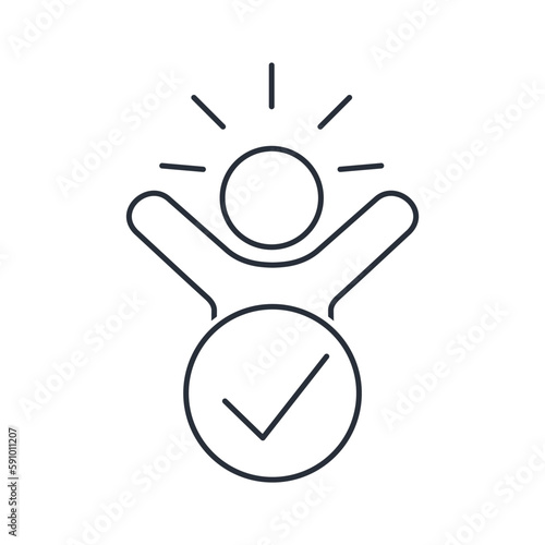 Active participant in the process. Candidate. Vector linear icon isolated on white background.