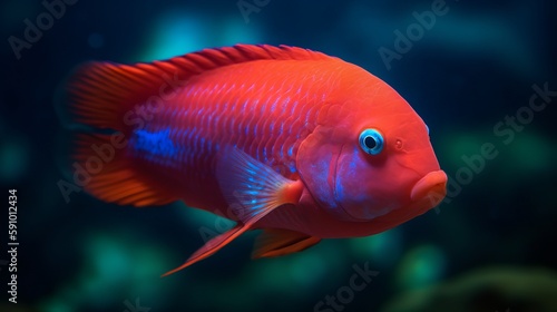  Vibrant Blood Parrot Fish Swimming in Tropical Waters