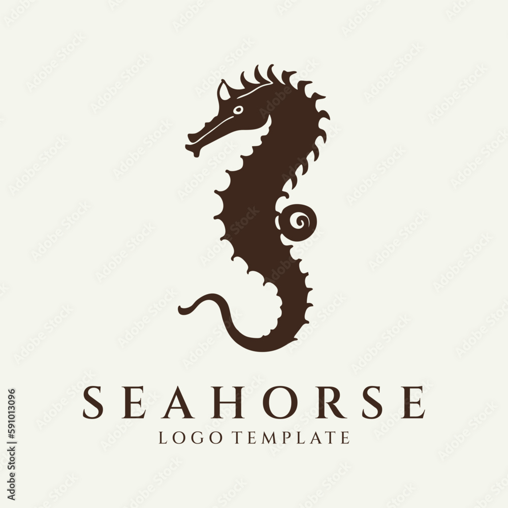 Fototapeta premium Sea horse logo design vector illustration