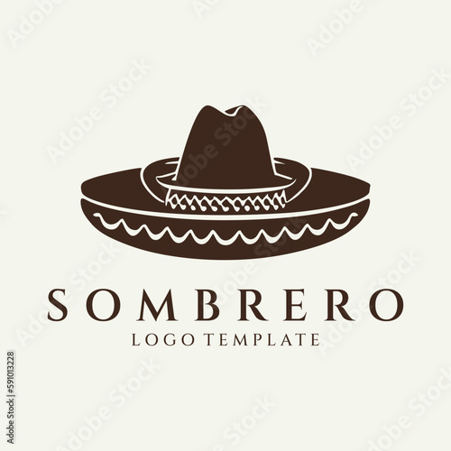 Sombrero, Mexican hat logo design vector illustration