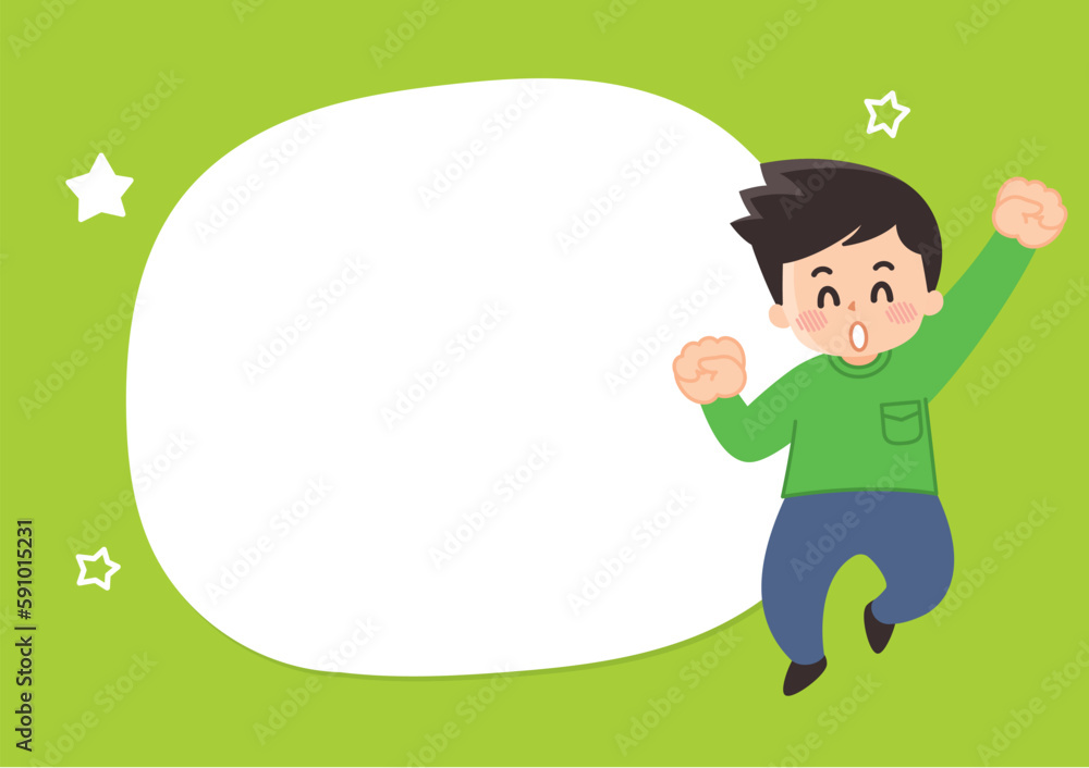 若い男性と吹き出しのイラストセット 若い男性と吹き出しのイラストセット