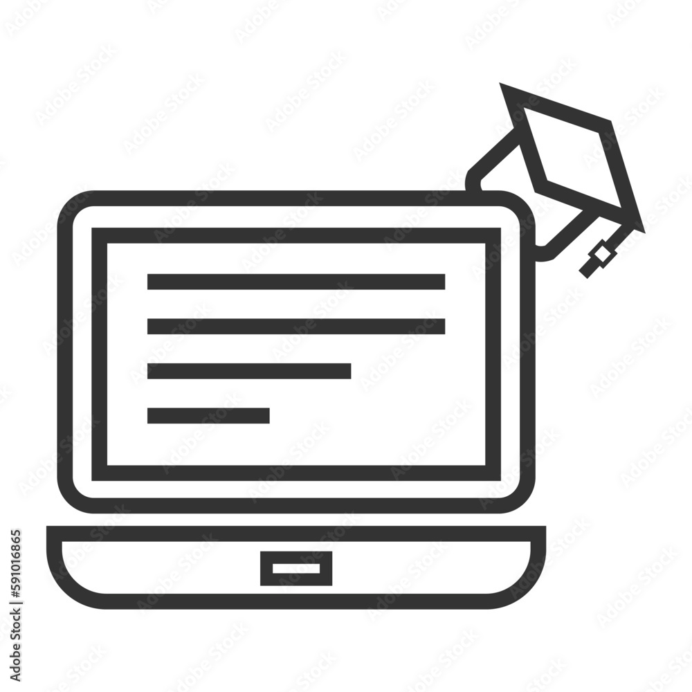 online education learning liner vector icon online education learning liner vector icon