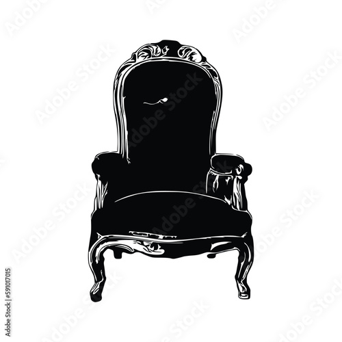 Chair Design in Silhouette vector
