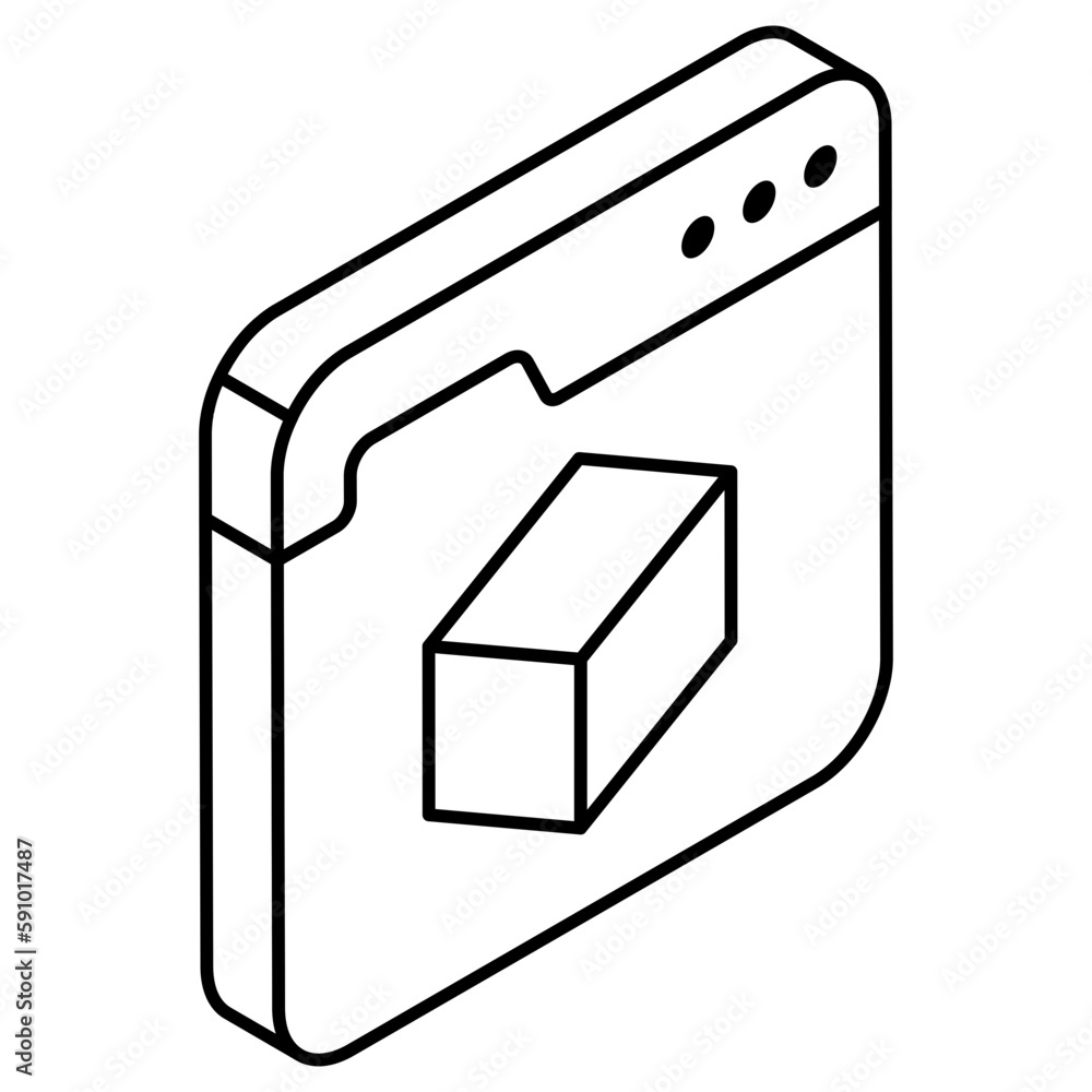 Editable design icon of 3d cube Editable design icon of 3d cube