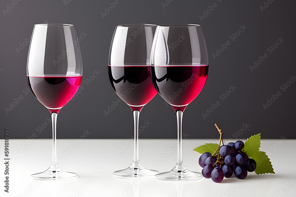 Red wine in clear wine glass with grape fruit isolated on white background. Red wine in clear wine glass with grape fruit isolated on white background.