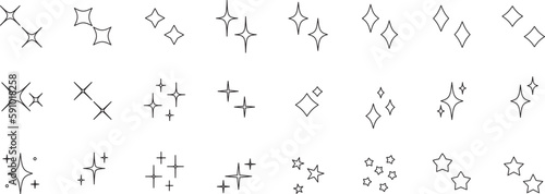 キラキラ・星のアイコンセット　ベクター