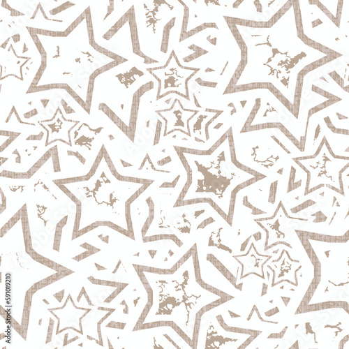 Vector seamless pattern. Modern stylish texture. Geometric ornament with squares. Monochrome stars square grid.