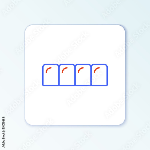 Line Dentures model icon isolated on white background. Teeth of the upper jaw. Dental concept. Colorful outline concept. Vector