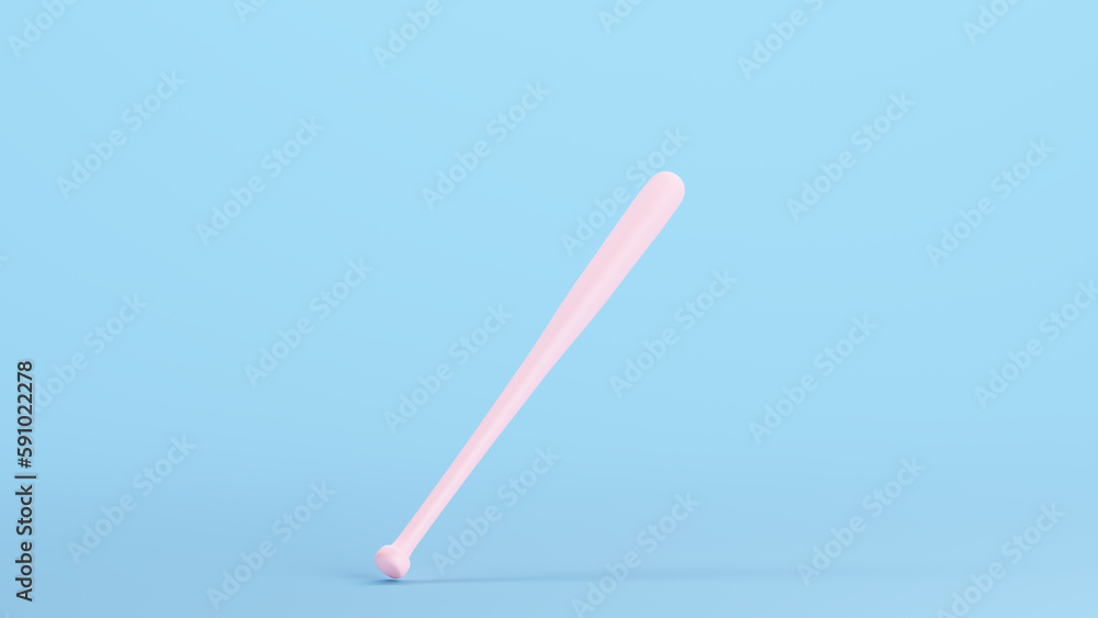 Pink Baseball Bat Game Sports Equipment Training Kitsch Blue Background 3d illustration render digital rendering Pink Baseball Bat Game Sports Equipment Training Kitsch Blue Background 3d illustration render digital rendering