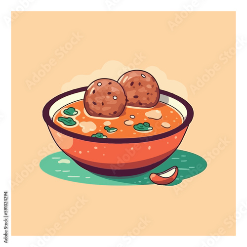 meatball bakso chef mascot logo template vector illustration