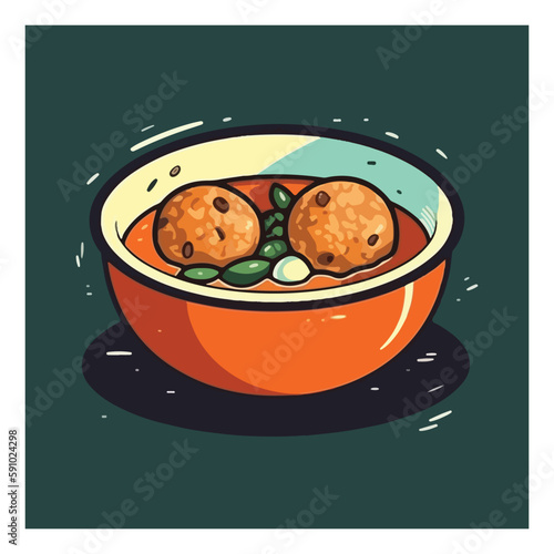 meatball bakso chef mascot logo template vector illustration