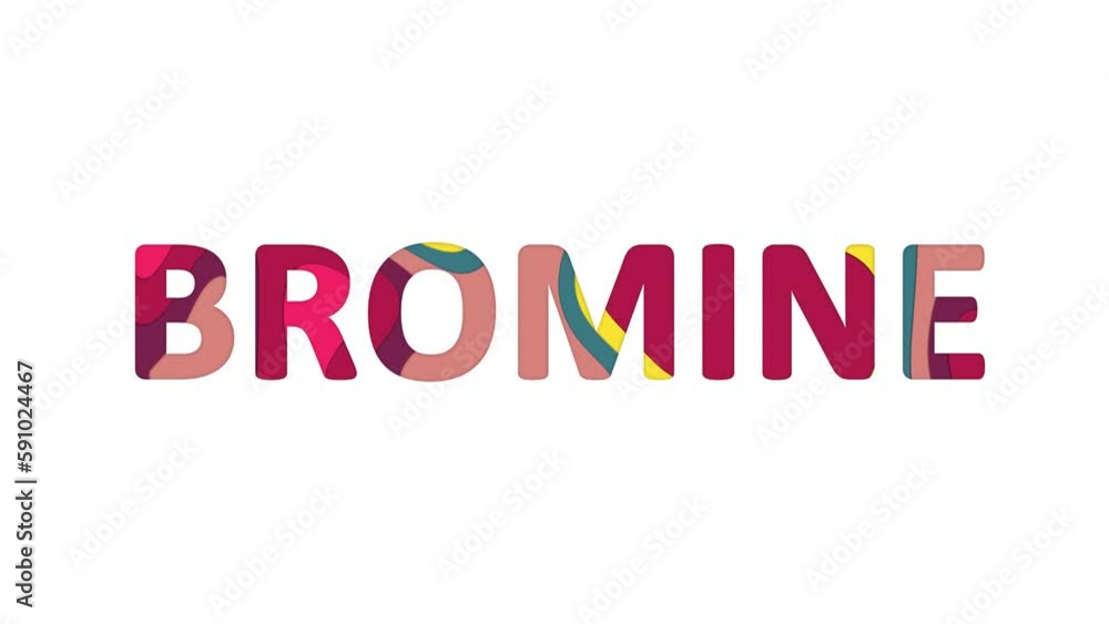 Multi-colored inscription Element of periodic table BROMINE with colored spots floating inside. Looped from frame 120 to 839, Alpha BW at the end Multi-colored inscription Element of periodic table BROMINE with colored spots floating inside. Looped from frame 120 to 839, Alpha BW at the end