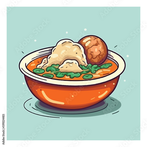 meatball bakso chef mascot logo template vector illustration