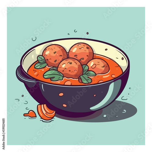 meatball bakso chef mascot logo template vector illustration