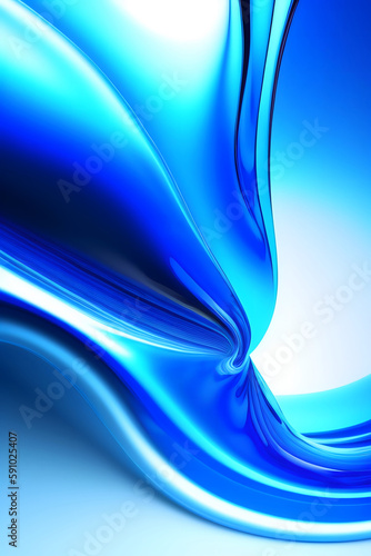 躍動感のあるブルーの液体 飲料水 美容液 