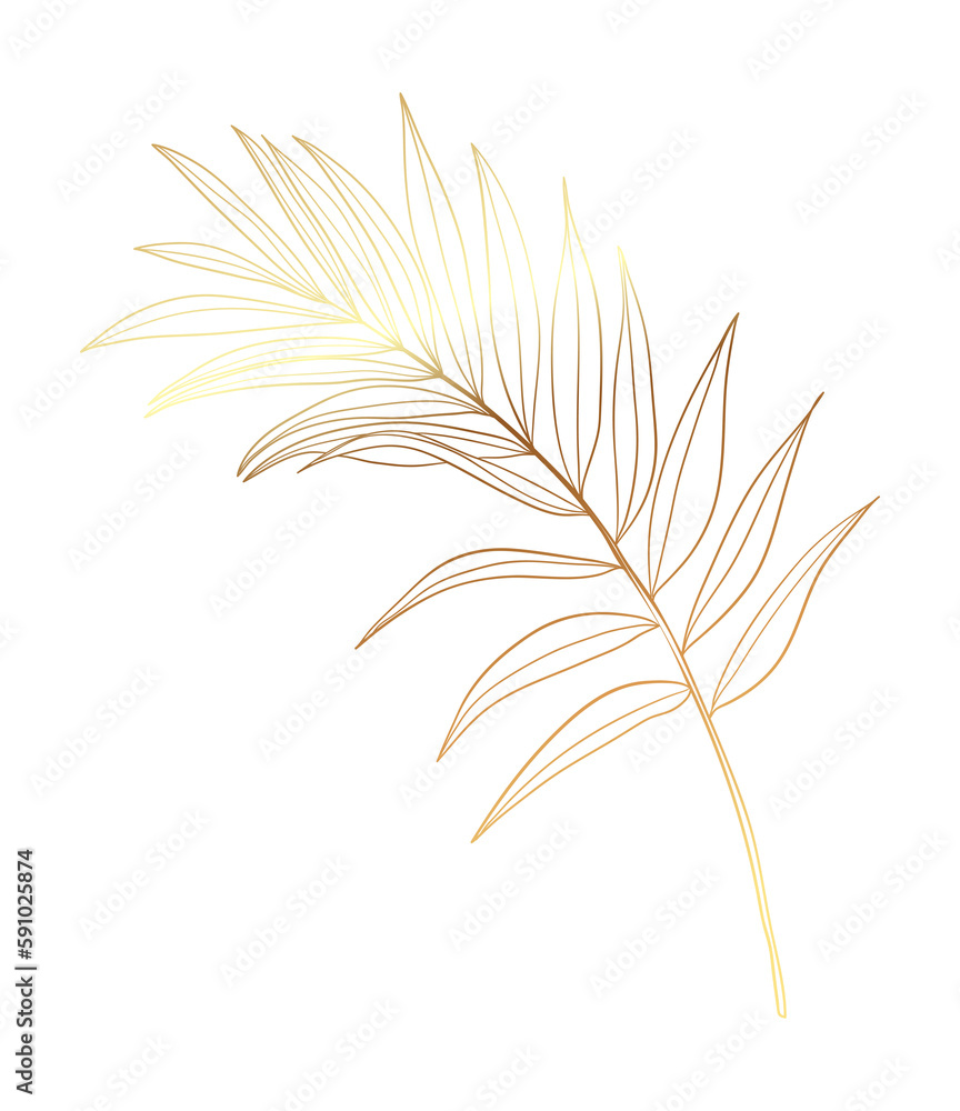 Gold palm leaf illustration Gold palm leaf illustration