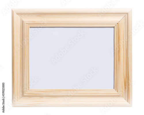 thick wooden frame with empty white space - horizontal frame mockup 
